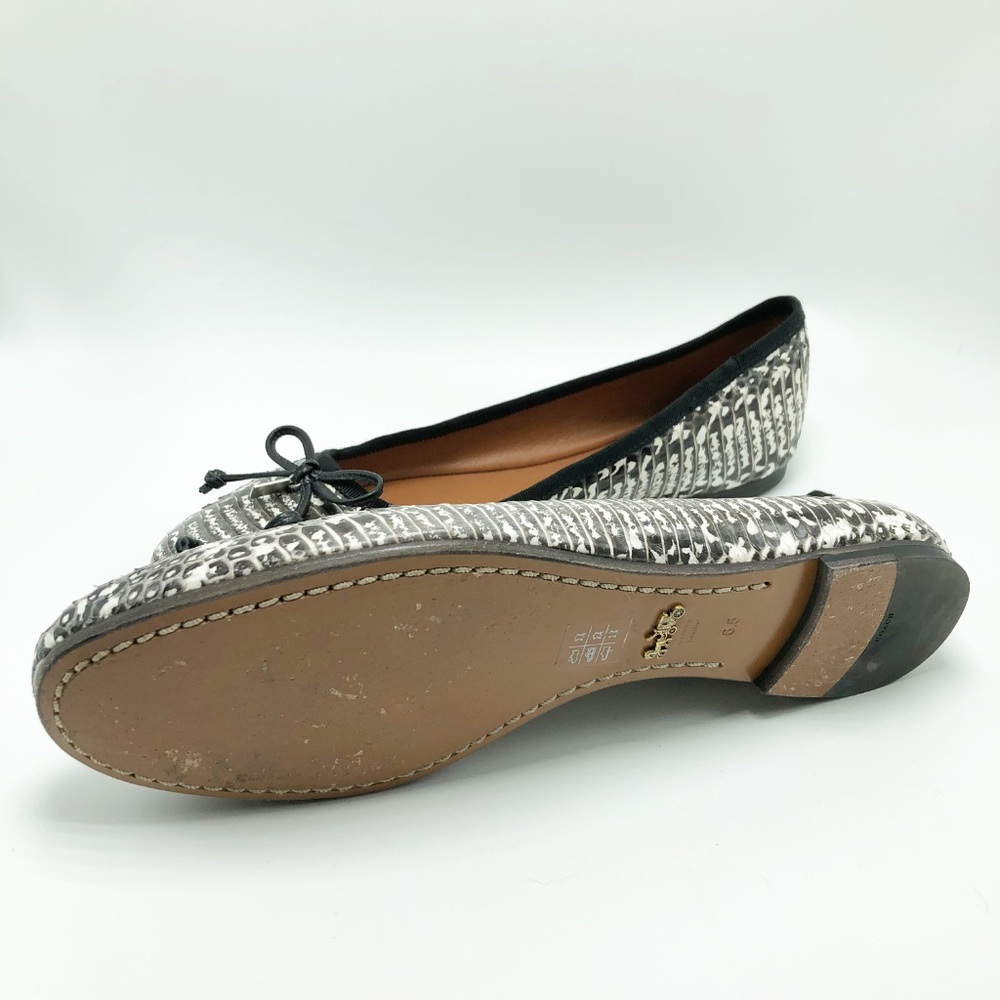 Coach Flat Animal Print Black & White Bow (SH54) - Picture 6 of 6